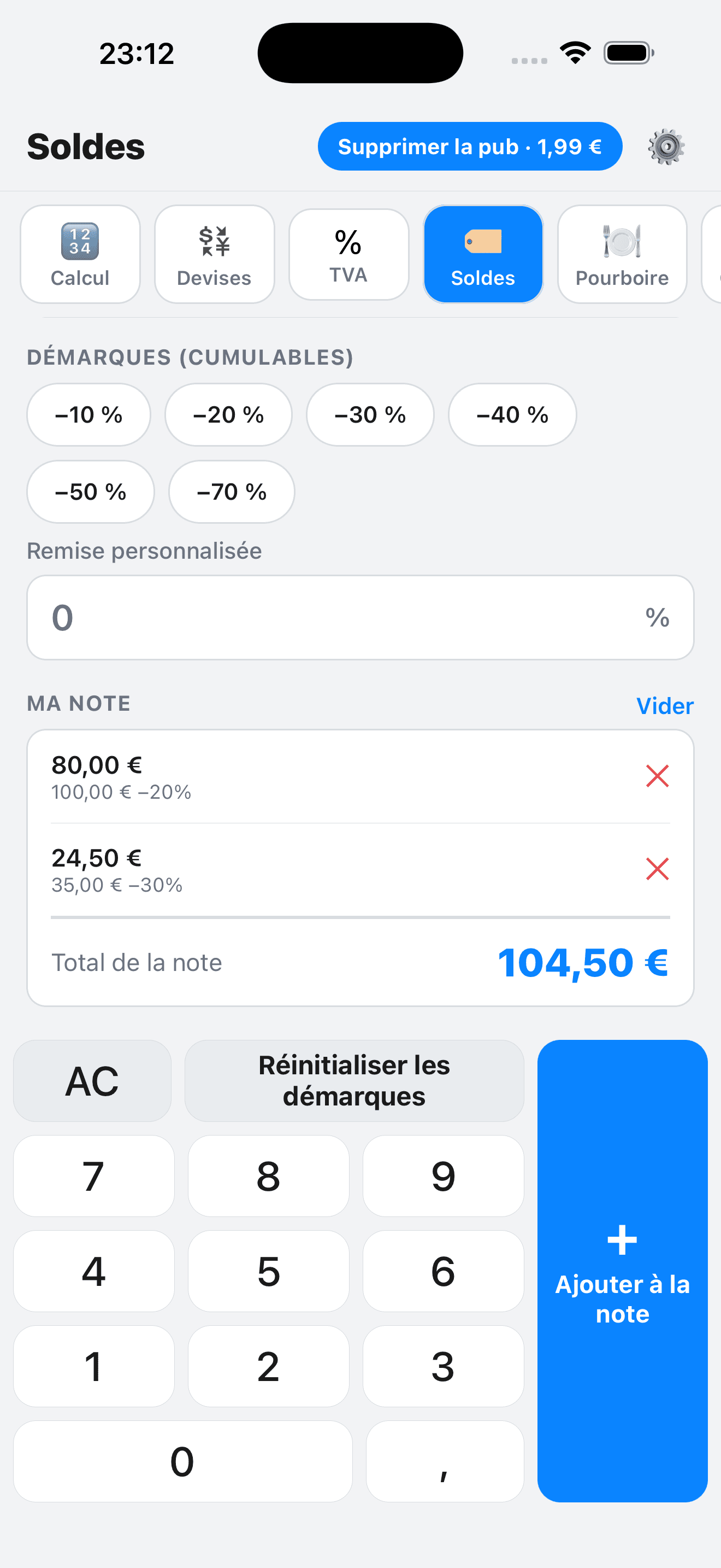 Calcul Tout — écran 3